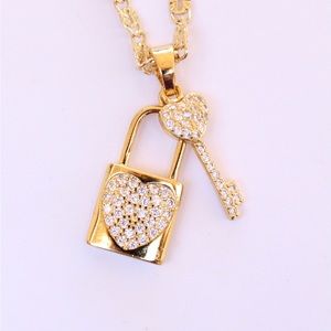 Lock and key necklace